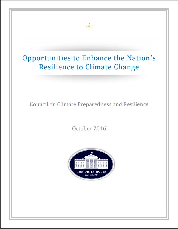 Opportunities to Enhance the Nation's Resilience to Climate Change Report Cover